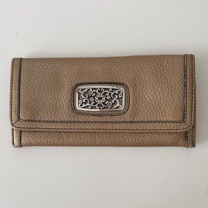 Brighton Tan Leather Wallet with Silver Accent